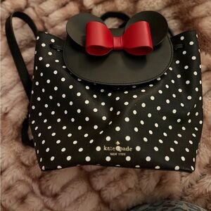 Kate Spade Black and White Polka Dot Backpack  Kate spade Disney Minnie mouse